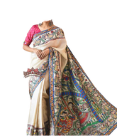 Pure Tussar Silk print saree